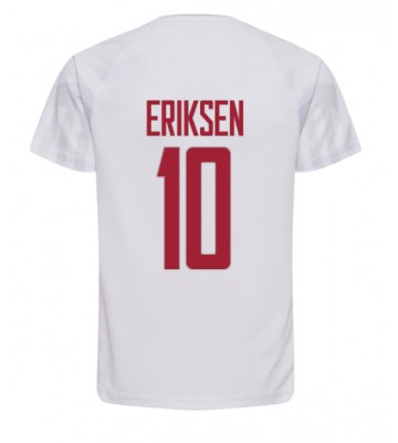Danmark Christian Eriksen #10 Udebanetrøje VM 2022 Kort ærmer
